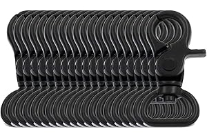 BIKICOCO 5/8'' Swivel Trigger Snap Hook Lobster Claw Clasp Spring Loaded Clip, D-Ring Ended, Black - Pack of 20