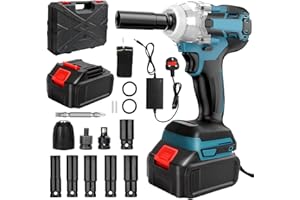 Discoball Cordless Impact Wrench 21V, 380N.m (280 Ft-lbs) 1/2 Brushless Impact Wrench 2500RPM High Torque Impact Gun,1500Ah Battery,6 Impact Sockets,1 Screwdriver Bits,Impact Driver for Car Tire