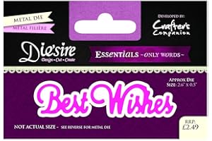 Crafter's Companion Diesire-Essentials Only Words-Best Wishes, Metal, 6.3 x 9.7 x 0.1 cm
