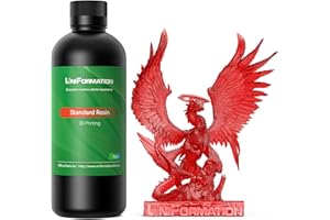 UNIFORMATION UNIFORMAZIONE Resina per stampanti 3D Standard Resina 3D a base vegetale UV rapida con bassa viscosità di alta precisione adatta per la stampa SLA/LCD/DLP Trasparente rosso chiaro 2KG