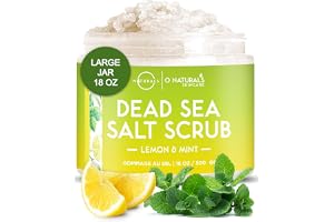 Dead Sea Salt Natural Organic Exfoliating Lemon Essential Oil Face Body & Foot Scrub. Cleansing, Hydrating, Firming, Exfoliat