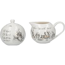 Ensemble Pot à Lait Et Sucrier Porcelaine V&A Alice Au Pays Des Merveilles - 2 Pièces Blanc