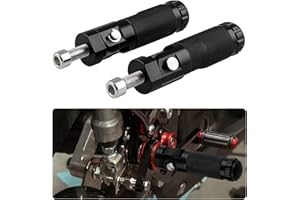 LQKYWNA Motorcycle Footpegs, 2 Pcs Universal Motorbike Footrests Rearsets, 8mm Screws Install CNC Aluminum Footpegs Pedals Support, M8 Non-slip Foot Rests for Racing Bike Cruiser Cafe Racer