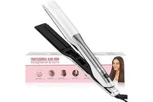 Lisseur Vapeur, UKLISS Lisseur a vapeur avec écran LCD, Lisseur Vapeur avec 14 Niveaux de Température, Lisseur Cheveux Vapeur Ultra-Lisses - Lissage Extrême et Protection des Cheveux, 100℃-230℃