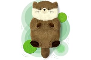 COMOIL Otter Microwavable Heating Pad for Neck and Shoulders, Stomach & Muscles & Joint, Washable Wheat Bag 38 * 20cm, Natural Moist Heated Stuffed Animal, Adorable Soft Plush Microwave Heat Pack