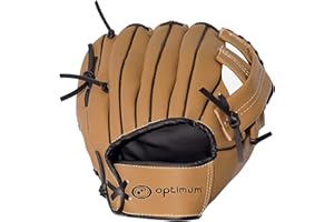 Optimum Extremer Baseballhandschuh und Ball – tiefe Tasche und einfaches Einbrechen – gepolsterte Handfläche und Zeigefinger – zusätzlicher Komfort und Handgelenkschutz – Handschuh für Linkshänder