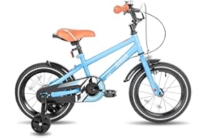 STITCH 14/16 Inch Kids Bike for 3-7 Ages Girls/Boys, 14/16 Inch Wheels Bike for Boys With Stabilisers, Beige, Pink, Blue, Silver, Green