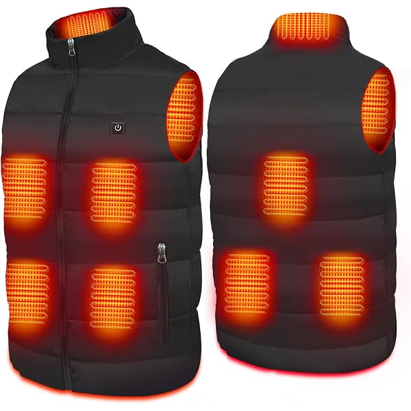 Gilet Chauffant Homme Avec Batterie 10000mAh - 8 Zones De Chauffage, 3 Températures - Pour Ski, Moto, Pêche