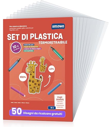 Vaessen Creative Plastica termoretraibile, Rosso, 250 Fogli, 21 x 30