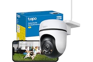 Tapo TC40 Pan/Tilt Smart Security Outdoor Camera, Full HD, 360° Smart Person Detection Motion Tracking, Color Night Vision, WiFi Camera No Monthly Fee, Two-Way Talk, IP65, Works with Alexa & Google