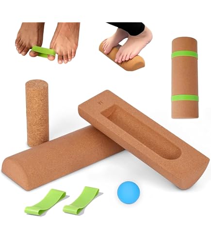 Rullo di Sughero per Balance Board, Rullo Massaggiante, Rullo da Fitness 15 x 45 cm