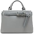 Steve Madden Womens Steve Madden Roxanne Smooth Satchel With Patent Belt Steve Madden ROXANNE Smooth Satchel With Patent Belt