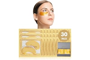 Revitale Mascarilla de colágeno para las bolsas de los ojos de oro, mascarilla de cuidado de la piel hidratante anti arrugas, ácido hialurónico (paquete de 30)