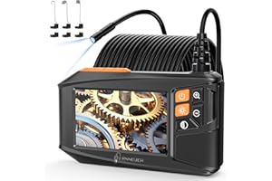 Ennovor Endoscopio Industriale, 1920P HD Telecamera Endoscopica Snake, Telecamera Ispezione Tubi con Schermo da 4,3", IP67 Impermeabile Sonda Telecamera con 8 LED Regolabili, Cavo Semirigido - 10 M