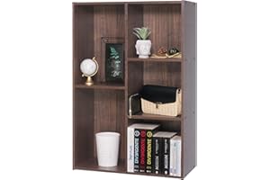 Iris Ohyama Mobile, Libreria, Scaffale Angolare da Parete in Legno, 5 Livelli, Marrone, Polivalente, Modulare, Aperto, Per Soggiorno, Ufficio, Camera, Libri, CD, Decorazioni, Montaggio Facile, CX-23C