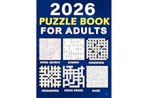 Puzzle book for adults: Activity book ! Wordsearch, Crossword, Codeword, Kriss Kross, Sudoku & Mazes (Puzzle Challenge)
