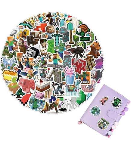 110 Autocollants Pixel Minecraft - Vinyle Imperméable, Décoration Pour Bouteille, Ordinateur, Skate - Cadeau Enfant Anniversaire