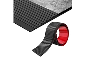 OUKMAO Threshold Ramps Self-Adhesive Rubber Threshold Ramp Wheelchair Ramp for Doorways,Steps,Bathroom, Wheelchair, Scooter Stroller (Black, 5cm(W) x 1cm(H) x1m(L))