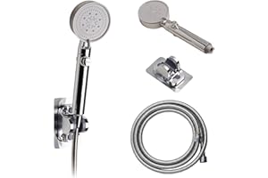 Soffione Doccia Anticalcare con Tubo 1,5m e Supporto Adesivo Senza Forare – Kit Completo con Attacco Universale, Getto Potente, Installazione Senza Trapano - 1