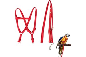 Ruqias Pet Bird Harness Leash for Macaw Cockatoos,with Buckle Adorable Rainbow Design Safe Parrot Leash Pet Harness Outdoor Adjustable Anti Bite Training Rope for Macaw Large Size Bird