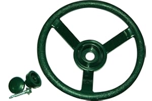 Rebo® Garden Plastic Play Steering Wheel for Outdoor Playsets - Green | OutdoorToys | Durable Accessories for Climbing Frames, Play Houses and Dens – Kid’s Captain's Wheel