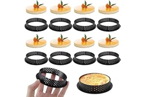 ZDNT 8 PCS Moule à GâTeau Ronde Mousse Cercle Moule perforé La Décoration de Gâteau Cutter Forme Mousse Cercle Anneau Cercle a Tarte pour Anneau de Dessert Cuisson Bricolage décoration de tarte