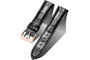 BINLUN Cinturino in Coccodrillo Pelle 12-24mm, Cinturini Orologio in Alligatore per Uomo Donne Cinturino Cuoio