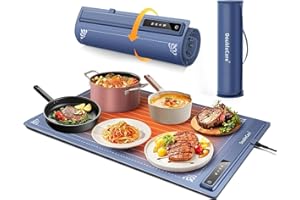DoubleCare Silicone Heating Mat for Food, New Electric Heating Tray Roll up with 3 Temperature Settings, Portable Fast Heating Mat for Parties, Buffets party, Restaurants, Home Everyday Use