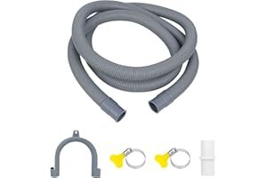 XTDMJ Abflussschlauch Waschmaschine Verlängerung, 2m Flexibler Waschmaschineschlauch mit Schlauchverbinder und Schlauchschellen Universal für Waschmaschine, Geschirrspüler