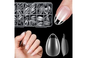 Venares 120 sztuk tipsów z migdałów, 120 sztuk, do paznokci żelowych, 12 rozmiarów, tipsy migdałowe, miękkie żelowe Press on Nails krótkie XXS