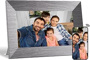 BWJBSW Cornice Digitale Foto 7 Pollici, WiFi Portafoto Digitale, IPS Touch Screen, 32GB di Memoria, Cornice Elettronica Condividere Foto e Video, Supporta Sveglia, Auto-Rotazione, 64GB SD Card, Tipo-C