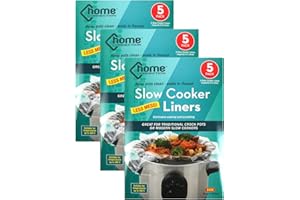 JMS WE CREATE SMILE 15Pcs Slow Cooker Liners In Hanging Card 6.5L Universal Size 30 x 55cm for Crock Pot Easy Clean Covers Cooking Bags 200ºC For Round & Oval Cookers