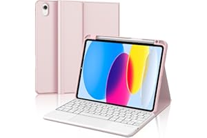 SENGBIRCH Teclado para iPad A16 11/10 Generación con Touchpad, Funda Teclado para iPad 10 Gen 10.9"/11 Generación 11 Pulgadas (2025/2022), Español Ñ Bluetooth Magnéticamente con Despetar/Dormir Auto Funda, Rose