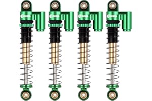 INJORA RC Amortiguador 43mm Roscado Tele Choques RC Coche Shocks para 1/24 RC Crawler Axial SCX24 AXI90081 Deadbolt Bronco Gladiator Micro Crawler Upgrade Parts（Rojo）