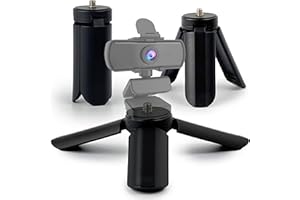 MyGadget Mini Treppiede con Vite 1/4" - Supporto per Webcam - Tripod Compatto per Viaggi o Attività all'aperto - Compatibile con Fotocamere fino a 3 kg - Nero