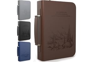 DEHITE Bible Covers for Women and Men Large Size Leather Bible Carrying Case Bag Fits Books Up to 7 x 10.1 x 1.9 Inches - Christian Gift - Brown Faux PU Leather Bible Accessories