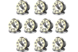 HiPicco Thrust Ball Bearings, 10pcs F8-16M Miniature Plane Axial Ball Bearing 3-in-1, 8mm x 16mm x 5mm Chrome Steel Single Direction