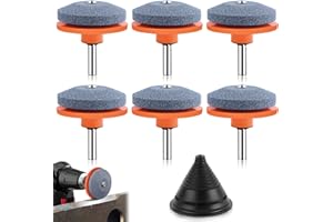 NUYOAH Messerschärfer Rasenmäher Schärfer 6Stk Schleifstein Schärfgerät für Rasenmähermesser Rasenmäher-Klingenschärfer Rasenmäherschärfer für alle Gartengeräte egal ob Rasenmäher Spaten oder Hacke