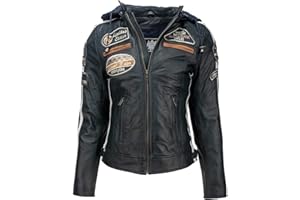 URBAN 5884 Leather Damen Leren Bikerjack Vestes Pour Femme