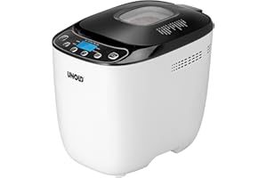 ‎UNOLD Unold 68010 Backmeister Design - Brotbackautomat, bis 1.000g Brotgewicht, Schwarz-Weiß, 550 Watt, BPA-frei, Cool-Touch-Gehäuse, 12 gespeicherte Programme, LCD-Display