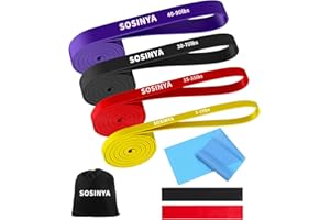 SOSINYA Bande Élastique Fitness Pull UP[Lot de 7] Bande de Résistance Élastique en Caoutchouc Latex Équipement d'Exercices pour Musculation Pilates Yoga Force Entraînez Vous Tirer vers Le Haut