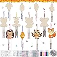 GOUYENG Feuille D'érable Carillons,12 Pièces Kit Carillon Enfant Bricolage Artisanat,Carillon à Fabriquer En Bois,Eolien Pour Enfants,pour Enfants Et Activités D'automne