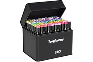 Tongfushop Rotulador de 80 Colores, Rotuladores Alcohol Doble Punta, 2S Secado Rápido Marcadores Permanente con Bolsa de Almacenamiento y Espaciador para Niños, Adultos Bocetos, Cómics, Colorear