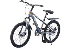 BSTSEL Children's Road Bike 18/20/22 inch Blue Pink Grey Kids Bicycle Boys&Girls Children Bicycle with Mudguard and Double Disc Brakes Ages 5-12 Years Old Children Bike Gift