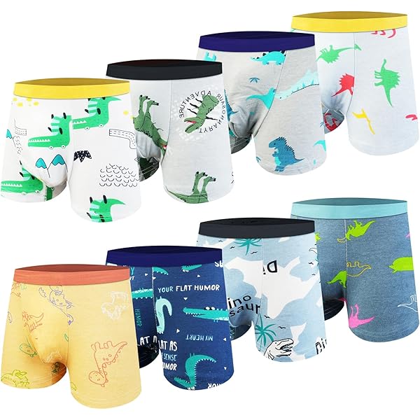 Boxershorts Jungen 3er Pack - Baumwoll Unterwäsche Mit Dino & Auto Motiven