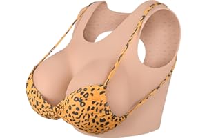 YEEFAIRY Silicone Crossdresser Breastplate Vest Realistic Prosthetic Artificial Breast Forms Tank Top for Transgender Cosplay Drag Show MTF Transition