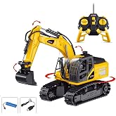 RC Ekskavat&ouml;r Uzaktan Kumandalı İş Makinası, 40 MHz, Işıklı, Paletli, Ger&ccedil;ek&ccedil;i Tasarım, USB Şarjlı