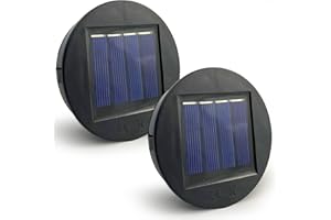 HELESIN Lampy solarne, części zamienne, 2 x śred. 8 cm, lampa solarna z jasnymi diodami LED, wodoszczelność IP65, panel słoneczny, część zamienna do latarni solarnych, lamp ogrodowych