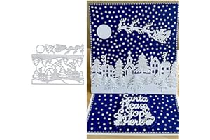 LZJSYKDQ Village Die Cuts for Card Making, Elk pulls Santa Claus Metal Cutting Dies for Paper Scrapbooking, DIY Stencils for Album Party Wedding Festivals Decoration
