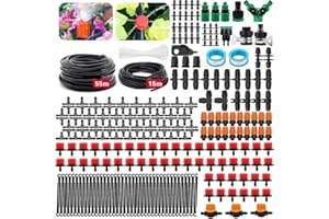 MEISHANG Système d'irrigation Jardin,360 Pièces Kit Arrosage Automatique,55M+15M Arrosage Automatique pour Jar,Irrigation Jardin，Convient pour le Jardin, la Pelouse, le Refroidissement